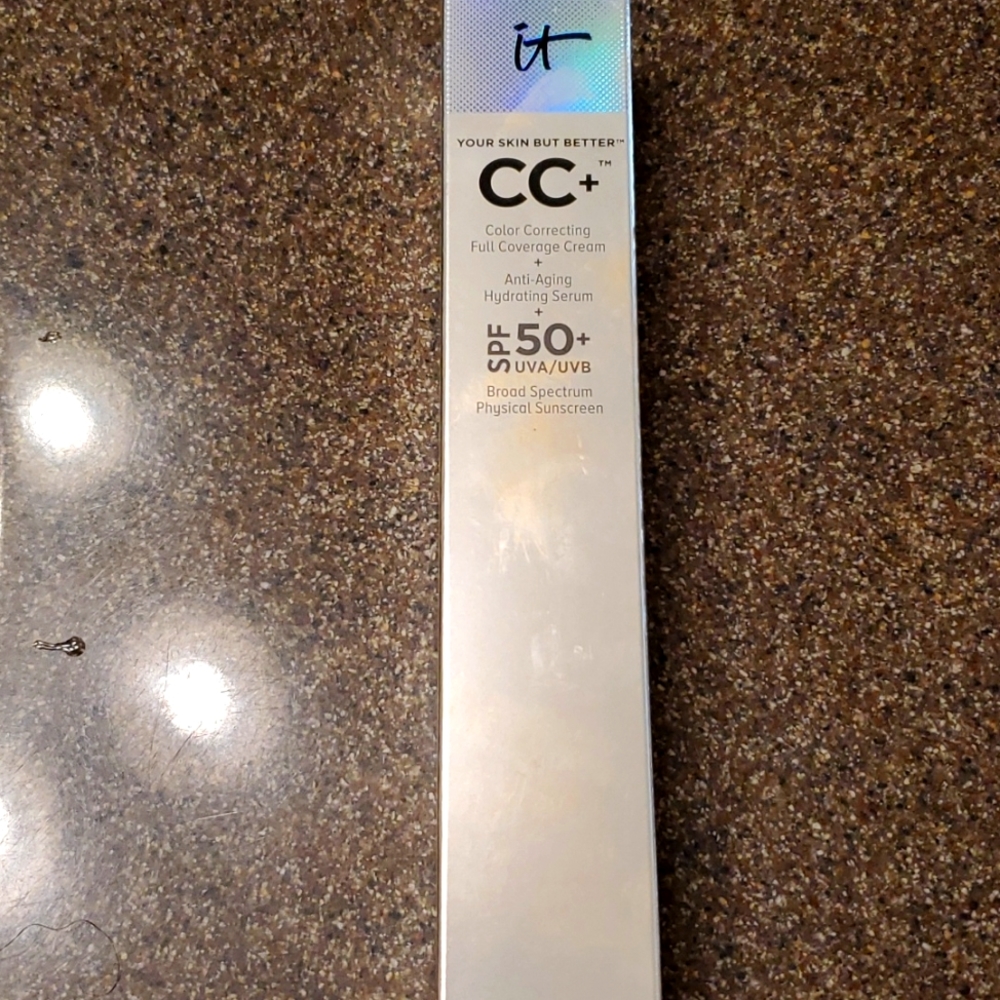 It Cosmetics.  Color correcting full coverage cream. C+ Color- rich honey